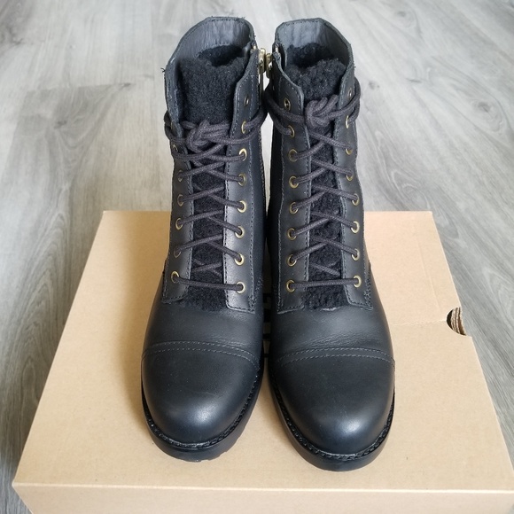 UGG Kilmer Exposed Fur Water-resistant Leather Boo - Picture 3 of 7